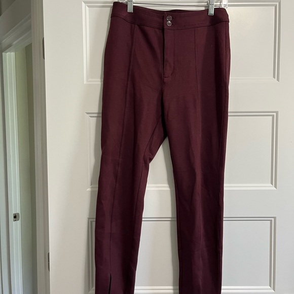 Anthropologie Maeve High Rise Seamed Split Hem Skinny Pants Size 8 - Picture 2 of 11